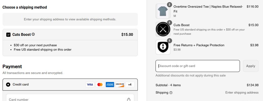 Cuts Clothing Free Shipping