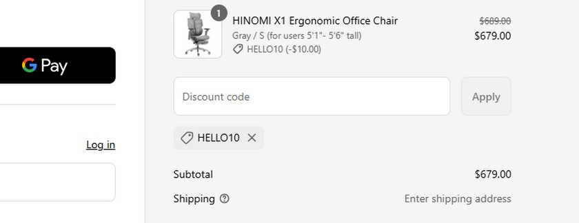 HINOMI Hello 10 OFF