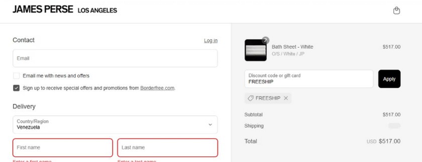James Perse Coupon