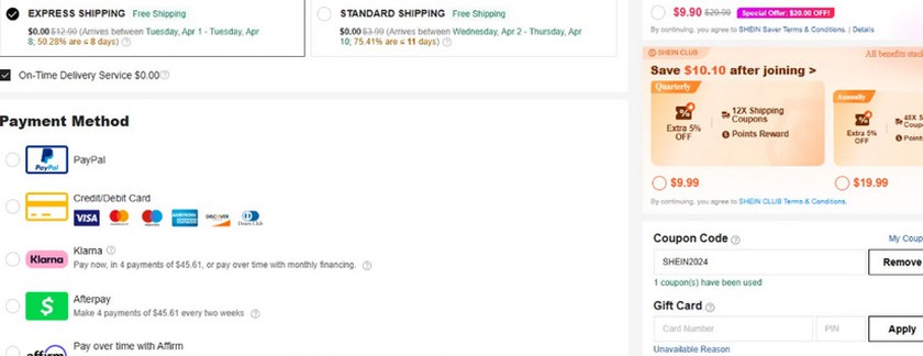 Shein discount code