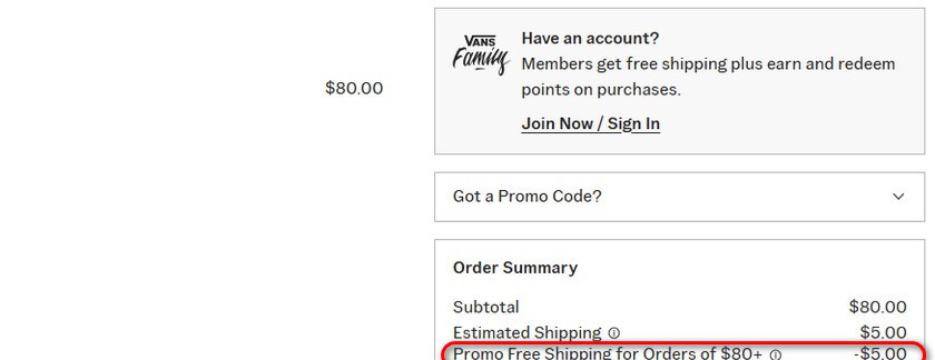 Vans Free Shipping