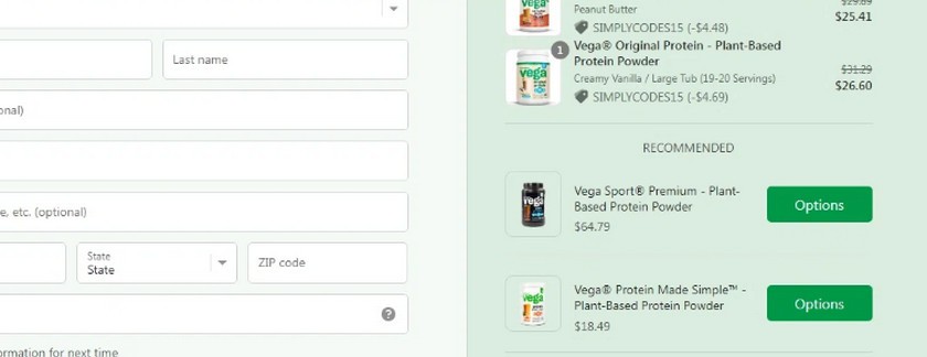 Vega coupon code